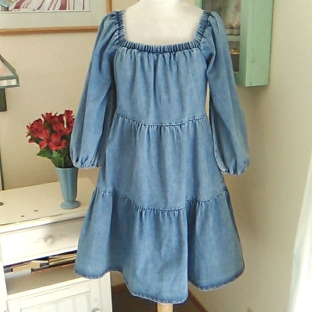 Calista Layered Denim Dress Sz M